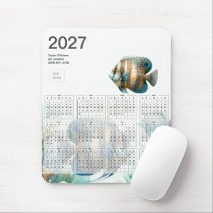 2027 Kalender für tropische Fische Aquatic Busines Mousepad