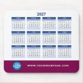 2027 Kalender Geschäft Logo Mauspad (Vorne)