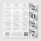 2027 Kalender Geschäft Logo QR Code Chrome Silber Magnetkarte (Vorderseite)