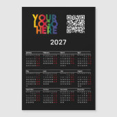 2027 Kalender Geschäft Logo QR Code Magnetkarte (Vorderseite)