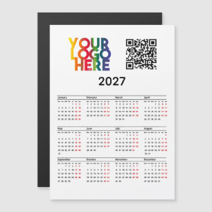 2027 Kalender Geschäft Logo QR Code Magnetkarte