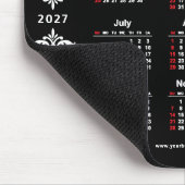 2027 Kalender Geschäft Logo QR Code Schwarz Barock Mousepad (Ecke)