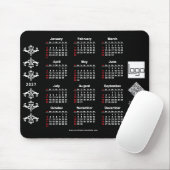 2027 Kalender Geschäft Logo QR Code Schwarz Barock Mousepad (Mit Mouse)