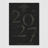 2027 Kalender Geschäft Logo Schwarz Gold Magnet (Vorderseite)