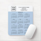 2027 Kalender Geschäft Logo Text Hellblau Mousepad (Mit Mouse)