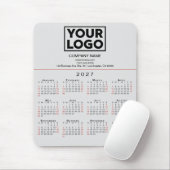 2027 Kalender Geschäft Logo und Text auf Grau Mousepad (Mit Mouse)