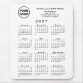 2027 Kalender Geschäft Logo und Text Weiß Mousepad (Vorne)