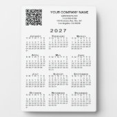 2027 Kalender Geschäft QR-Code Text Desktop Fotoplatte (Vorderseite)