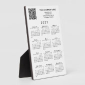2027 Kalender Geschäft QR-Code Text Desktop Fotoplatte (Seite)