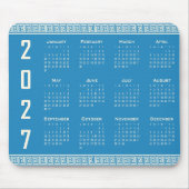 2027 Kalender, Griechisches Fret, Cosmic Latte auf Mousepad (Vorne)