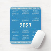 2027 Kalender, Griechisches Fret, Cosmic Latte auf