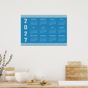 2027 Kalender, Griechisches Mäander, Cosmic Latte  Poster