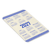 2027 Kalender, Griechisches Mäander, Griechisch Bl Magnet (Rechte Seite)