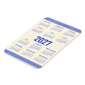 2027 Kalender, Griechisches Mäander, Griechisch Bl Magnet (Linke Seite)