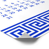 2027 Kalender, Griechisches Mäander, Griechisch Bl Poster (Ecke)