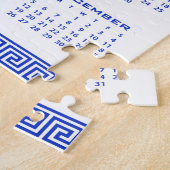 2027 Kalender, Griechisches Mäander, Griechisch Bl Puzzle (Seite)