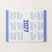 2027 Kalender, Griechisches Mäander, Griechisch Bl Puzzle (Horizontal)