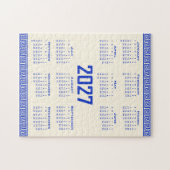 2027 Kalender, Griechisches Mäander, Griechisches Puzzle (Horizontal)