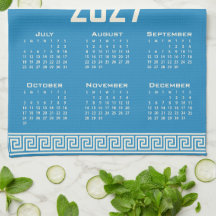 2027 Kalender, Griechisches Mäander, Kosmilcher La