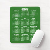 2027 Kalender - grüner Hintergrund - Vertikal Mousepad (Mit Mouse)