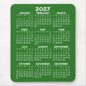 2027 Kalender - grüner Hintergrund - Vertikal Mousepad (Vorne)