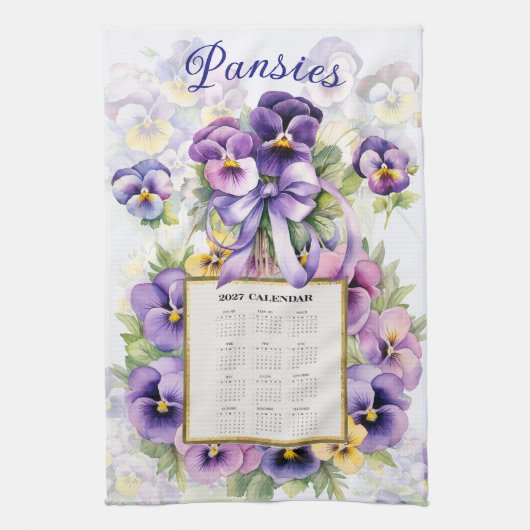2027 Kalender Handtuch Stiefmütterchen (Vertikal)