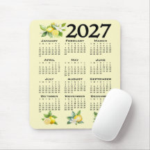 2027 Kalender im italienischen Stil Zitronen Gelb