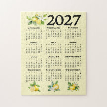 2027 Kalender im italienischen Stil Zitronen Gelb