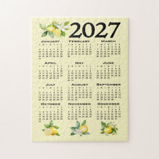 2027 Kalender im italienischen Stil Zitronen Gelb Puzzle