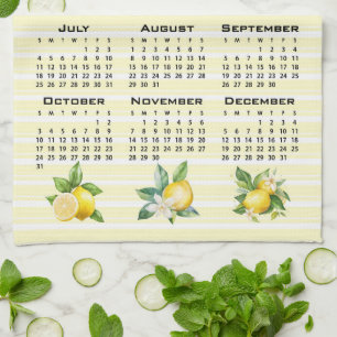 2027 Kalender italienischer Stil Zitronen gelbe St Geschirrtuch