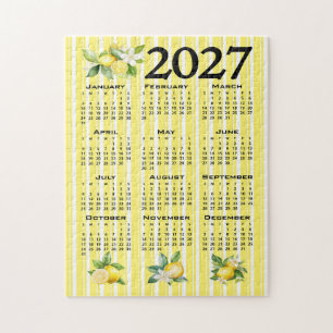 2027 Kalender italienischer Stil Zitronen gelbe St Puzzle