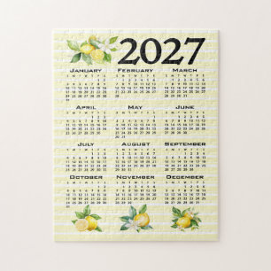 2027 Kalender italienischer Stil Zitronen gelbe St Puzzle