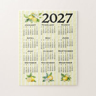 2027 Kalender italienischer Stil Zitronen gelbe St Puzzle