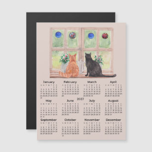 2027 Kalender Katzen am Fenster Kalender Magnet