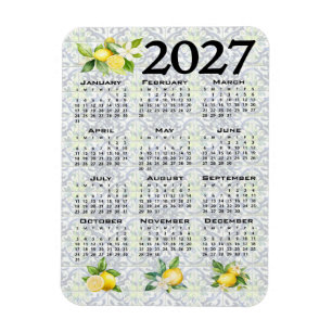 2027 Kalender Limonen Italienische Mittelmeer Flie Magnet