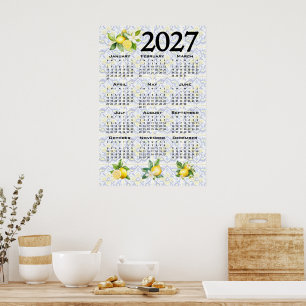 2027 Kalender Limonen Italienische Mittelmeer Flie Poster