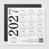 2027 Kalender Logo QR Code Blau Schwarz Geschäft Magnetkarte (Vorne/Hinten)