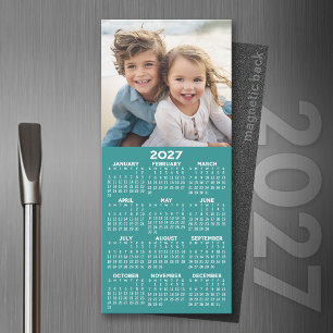 2027 Kalender Magnet - 1 Foto Collage - aqua