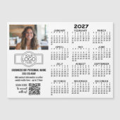 2027 Kalender Magnet -- Logo, QR-Code, Foto (Vorderseite)