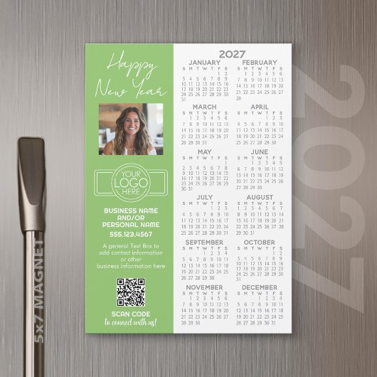 2027 Kalender MAGNET - Logo, QR-Code, Foto Plus