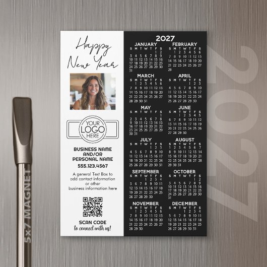 2027 Kalender MAGNET - Logo, QR-Code, Foto Plus