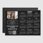 2027 Kalender MAGNET - Logo, QR-Code, Foto SCHWARZ (Vorne/Hinten)
