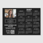 2027 Kalender MAGNET - Logo, QR-Code, Foto SCHWARZ (Vorderseite)
