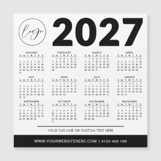 2027 Kalender Minimalist Modern Einfach Benutzerlo Magnetkarte