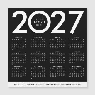 2027 Kalender Minimalistisches Geschäft-Logo Schwa Magnetkarte