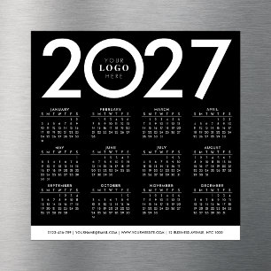 2027 Kalender Minimalistisches Geschäft-Logo Schwa Magnetkarte