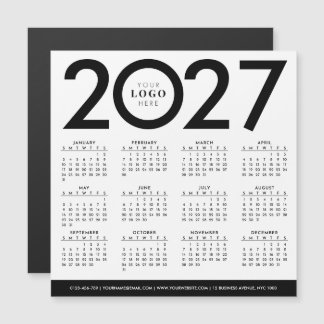2027 Kalender Minimalistisches Modernes Geschäftsl Magnetkarte