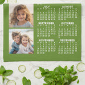 2027 Kalender mit 4 Foto-Collage - Grün Geschirrtuch (Gefaltet)