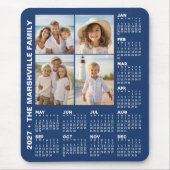 2027 Kalender mit 4 Fotos - Blau Mousepad (Vorne)