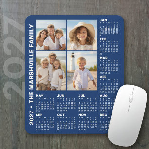 2027 Kalender mit 4 Fotos - Blau Mousepad